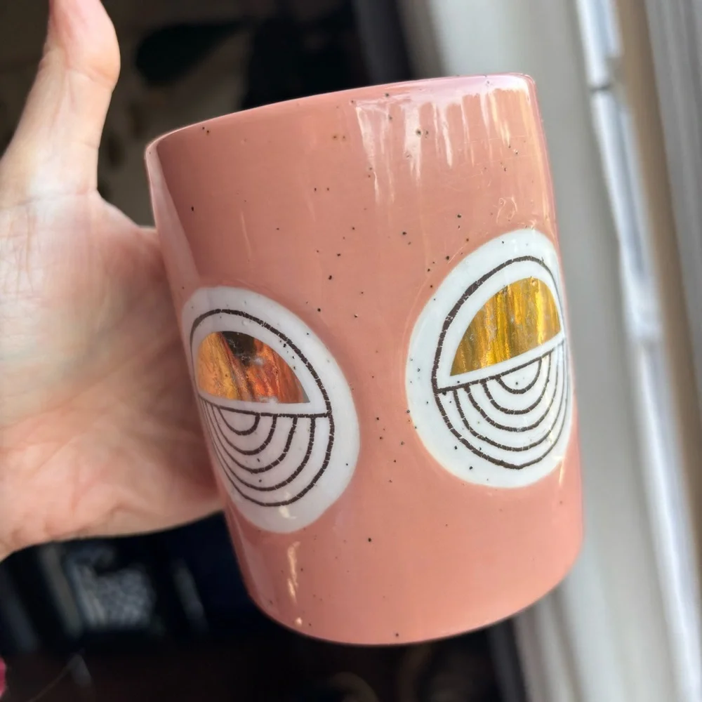 Anthropologie Cathy Trepocki Boho Geometric Patterned Ceramic Mug - Picture 7 of 7
